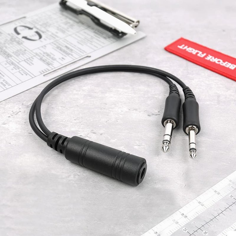 R SPIDER WIRELESS Helicopter U-174 Plug Aviation Headset to General Aviation(GA) Adapter Cable - Image 2